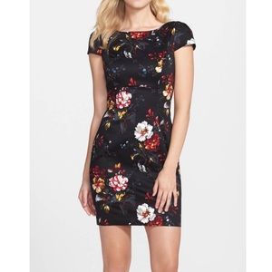 Floral print cotton sheath dress